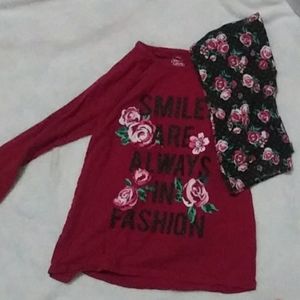 Pink/Black Outfit Faded Glory Top with Leggongs